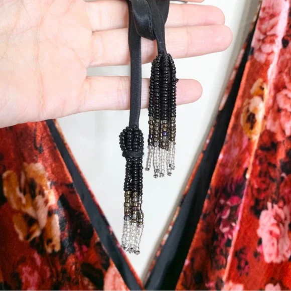 NEW Johnny Was Alanis Velvet Floral Maxi Dress (Sz XL) Red Rose Multi - Picture 10 of 15